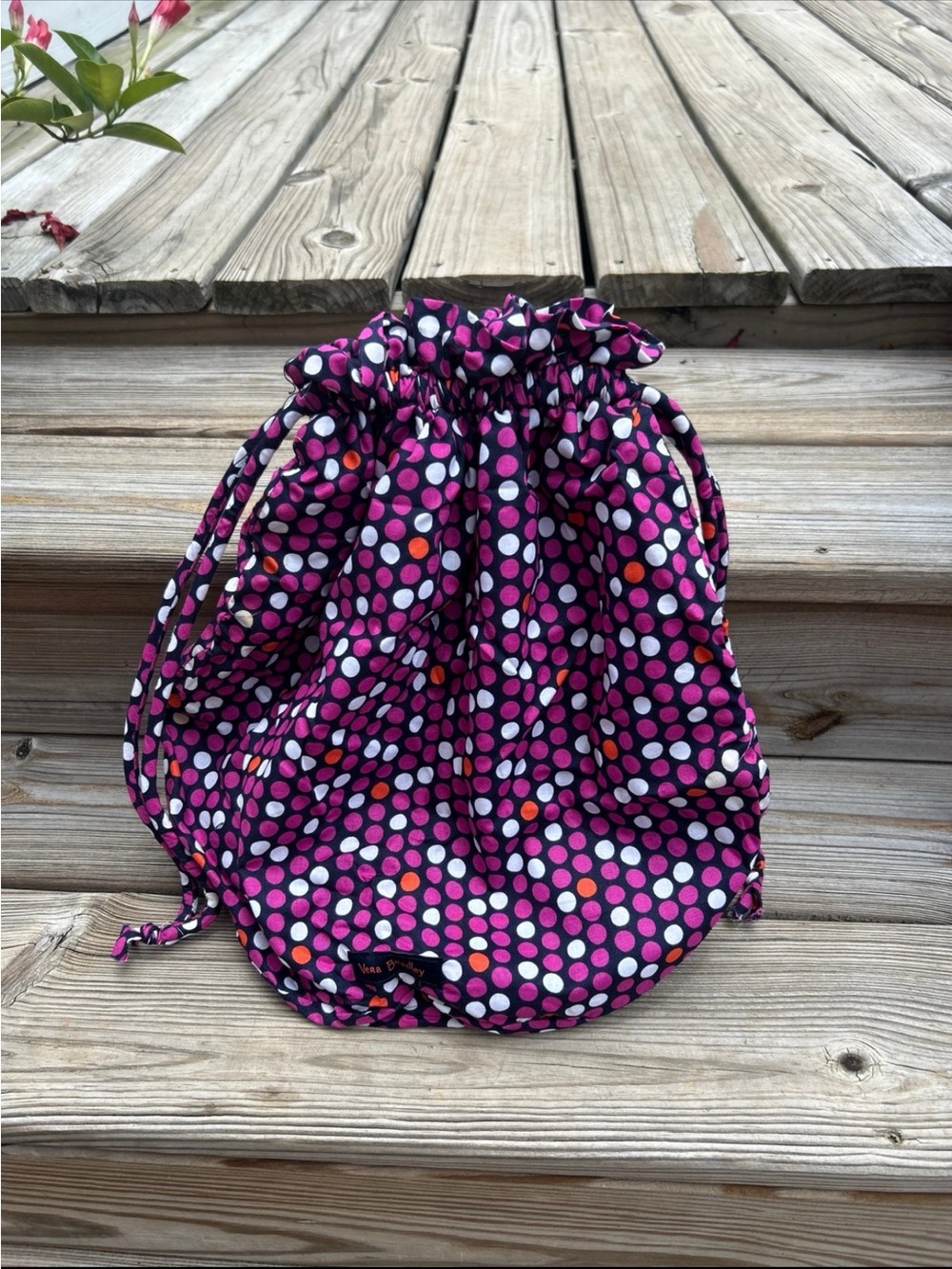 Vera Bradley Doodle Polka Dot Lined Ditty Bag
